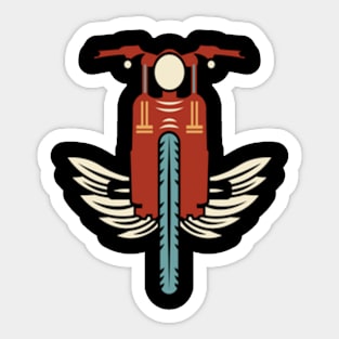 motorcycle with angel wings Sticker